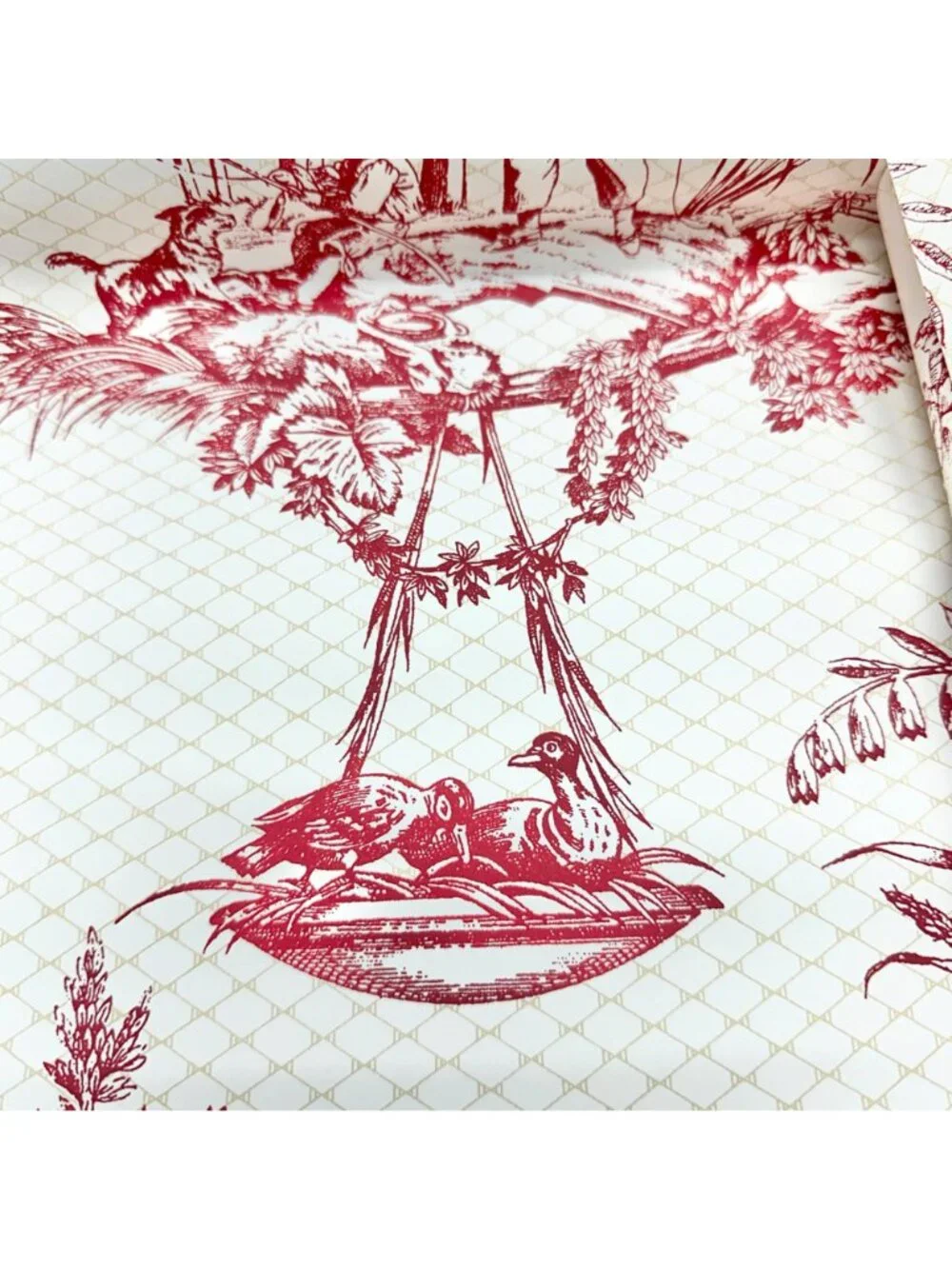 Thibaut Red White Toile Wallpaper Rolls 60.75 SF plus Strippable Stain Resistant